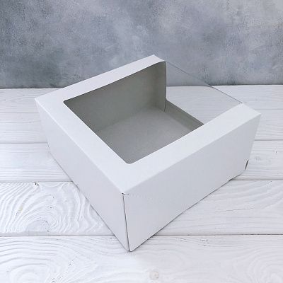 Коробка для торта с окном, 22,5х22,5х11 см