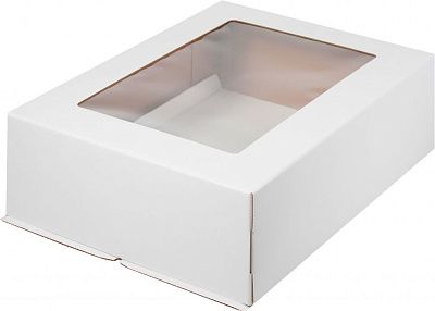 Коробка для торта с окном, 30х40х12 см микрогофрокартон