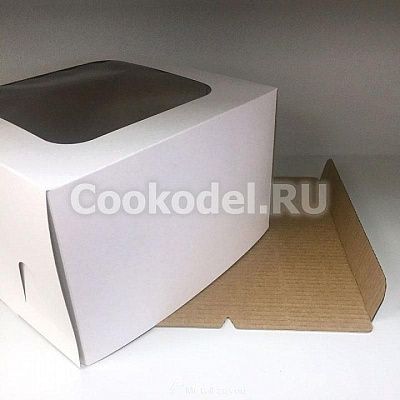 Коробка для торта Белая без окна, 30х30х19 см