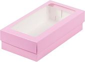 Коробка для пряников и зефира с окном Розовая, 21х11х5,5 см