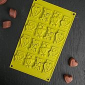 Форма силиконовая для шоколада "Любовь" на 16 ячеек