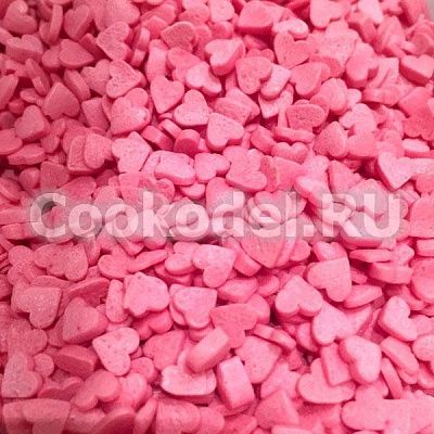 Посыпка Сердечки розовые мини, 100 гр