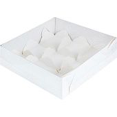 Коробка для 9 моти Белая с пластиковой крышкой, 17,5х17,5х5,5 см
