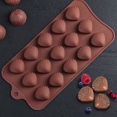Форма силиконовая для шоколада "Ракушки" 15 ячеек