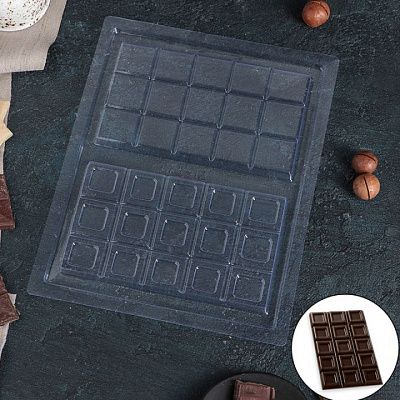 Форма для шоколада 26,5×21 см "Плитка шоколада" пластик