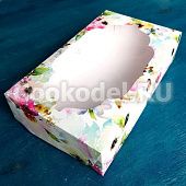 Коробка для зефира Цвет шиповника с окном 25х20х6 см