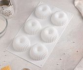 Форма для муссовых десертов и выпечки «Снежная гора», 29,8×17,2 см, 6 ячеек