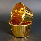 Форма бумажная капсула Маффин Золотой Металлик, 10 шт 50х40 мм