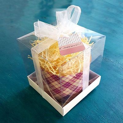 Коробка для пряничного домика подарочная 12х12х13 см двусторонняя