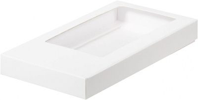 Коробка для плитки шоколада Белая с окном, 18х9х1,7 см