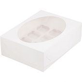 Коробка на 12 капкейков Белая с окном классика 32х23,5х10 см