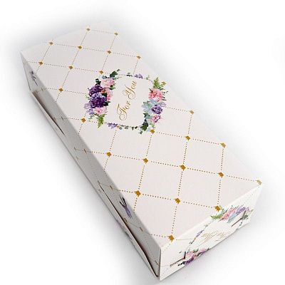 Коробка для зефира Цветы королевы с окном 25х15х6 см