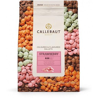 Шоколад Callebaut розовый со вкусом клубники 30%, 500 гр