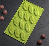 Форма силиконовая для шоколада Декор Перо 12 ячеек 28з16х1,5 см