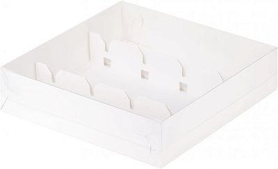 Коробка для кейкпопсов Белая Классика с прозрачной крышкой, 20х20х5 см