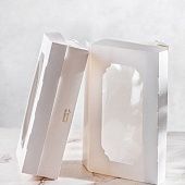 Коробка для зефира с окном Белая, 25х15х7 см