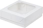 Коробка для зефира и печенья Белая с окном, 20х20х7 см