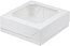 Коробка для зефира и печенья Белая с окном 20х20х7 см