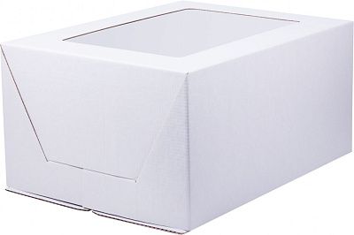 Коробка для торта с окном микрогофрокартон, 30х40х20 см