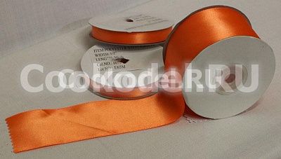 Лента атласная "Оранжевая-6075" шир-6 мм