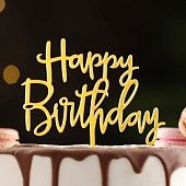 Топпер "Happy Birthday", золото