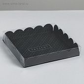 Коробка для кондитерских изделий с пластиковой крышкой Present, 18х18х3 см
