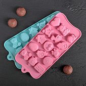 Форма для шоколада силикон «Счастье есть» (15 ячеек) 21х11х1,5 см