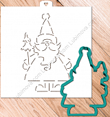 AL Трафарет+форма "Санта с новогодней елочкой" 11 см
