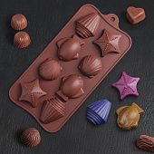 Форма силиконовая шоколада «Морской берег» (8 ячеек) 19×10 см