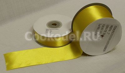 Лента атласная "Желтая-6016" шир-3 мм (91 м)
