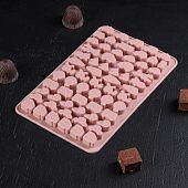 Форма силиконовая для шоколада «Транспорт», 21х12,5х1 см, 64 ячейки