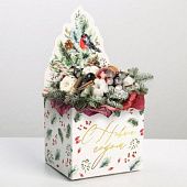 Коробка для пряничного букета "С Новым годом", снегири, 12х17х10 см