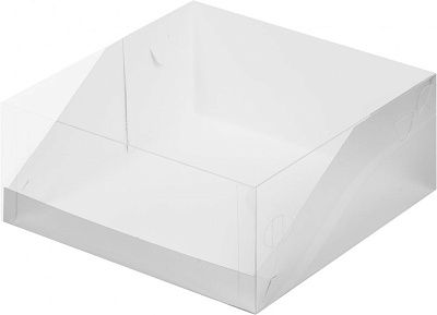 Коробка для торта Белая с пластиковой крышкой, 31х23,5х10 см