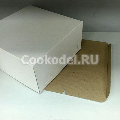 Коробка для торта Белая без окна, 28х28х14 см