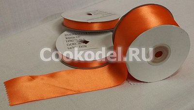 Лента атласная "Оранжевая-6075" шир-3 мм
