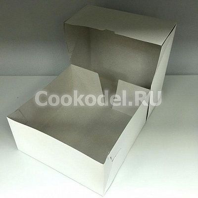 Коробка Белая без окна для торта 25,5х25,5х12 см