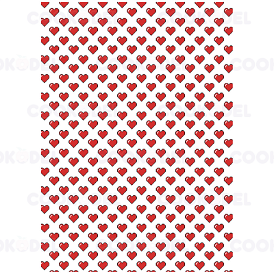 Лист для переноса рисунка на леденцы "Сердечки-пиксели" А4