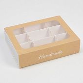 Коробка для 6 кейкпопсов с вкладышем Handmade, 15,2х20х5 см