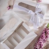 Коробка для эклеров и эскимо Белая, 5 вкладышей, 25х15х5 см