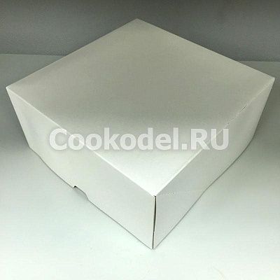 Коробка Белая без окна для торта 25,5х25,5х12 см