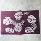 Сетчатый трафарет "Листья монстеры" 18,5х30 см, кружевная ткань