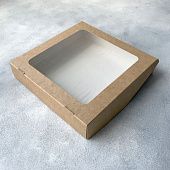 Коробка Табокс-М Крафт с окном 20х20х4 см
