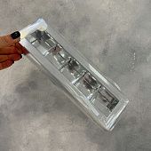 Коробка для 5 конфет Серебро с пластиковой крышкой, 23,5х70х30 см
