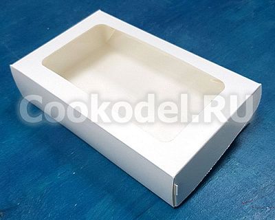 Коробка Белая Табокс-М с окном 20х12х4 см
