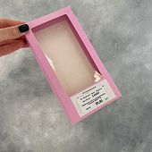 Коробка для плитки шоколада Розовая с окном, 18х9х1,7 см