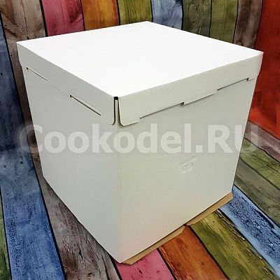 Коробка для торта Белая без окна усиленная 30х30х30 см 10 шт