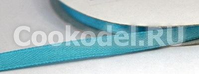 Лента атласная "Ярко-голубая 6144" шир-6 мм
