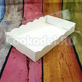 Коробка для пряников Ажурная Белая 18х11х3 см