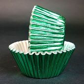 Капсулы для капкейков бумажные Зеленые Металлик 50х35 мм, 20шт