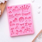Силиконовая форма молд Банты и короны, 9х8,5х1 см